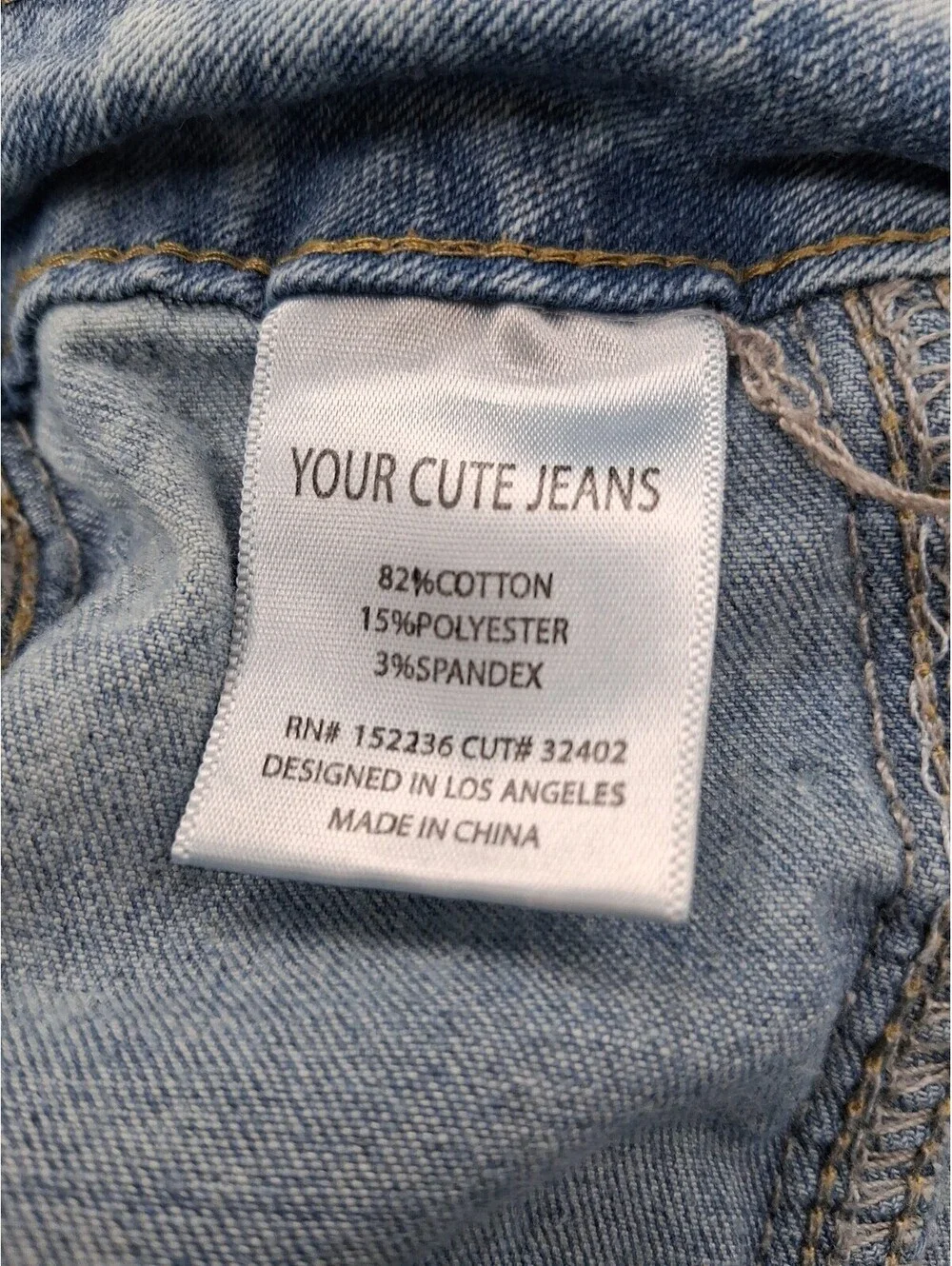 Your Cute Jeans Women 7 Light Blue Denim Acid Wash Mid Rise Stretch Cargo Casual